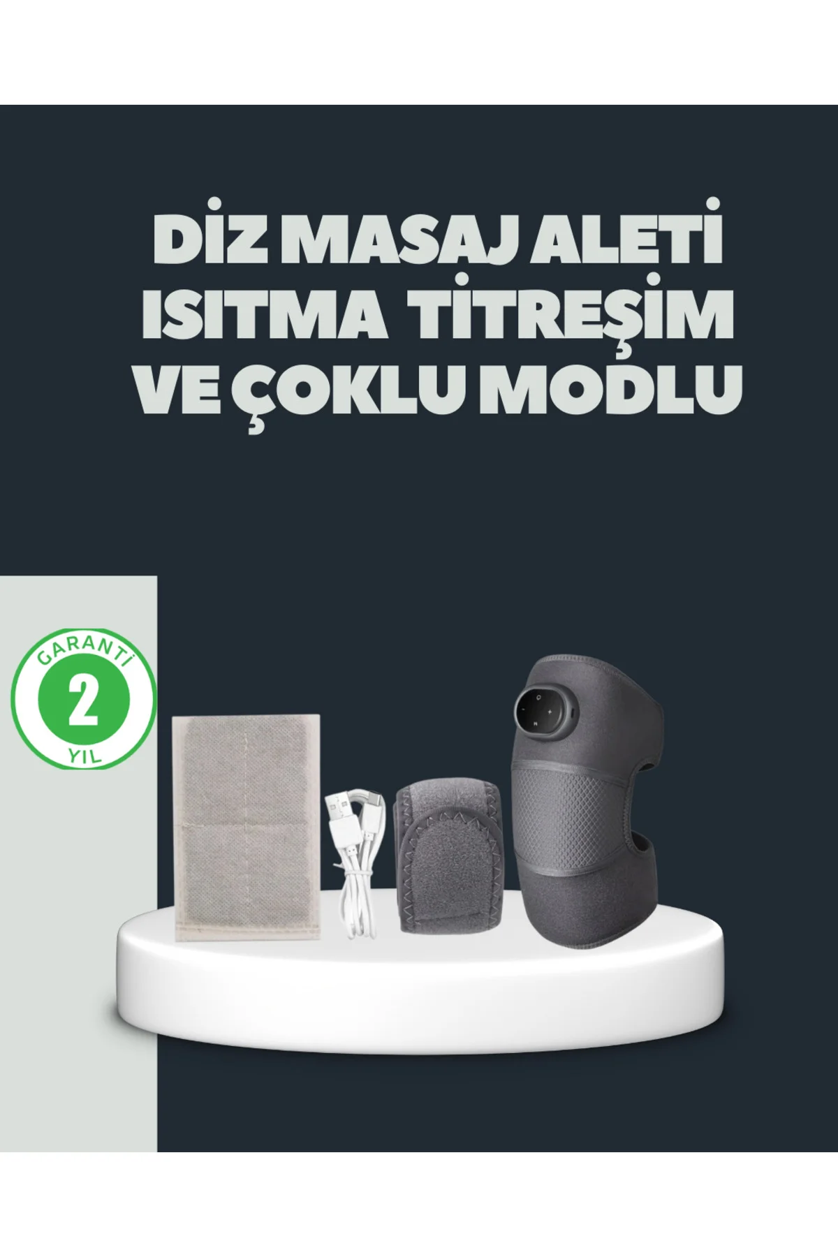 Isıtmalı Titreşimli Diz Masaj Cihazı 3D Rezonans Teknolojili