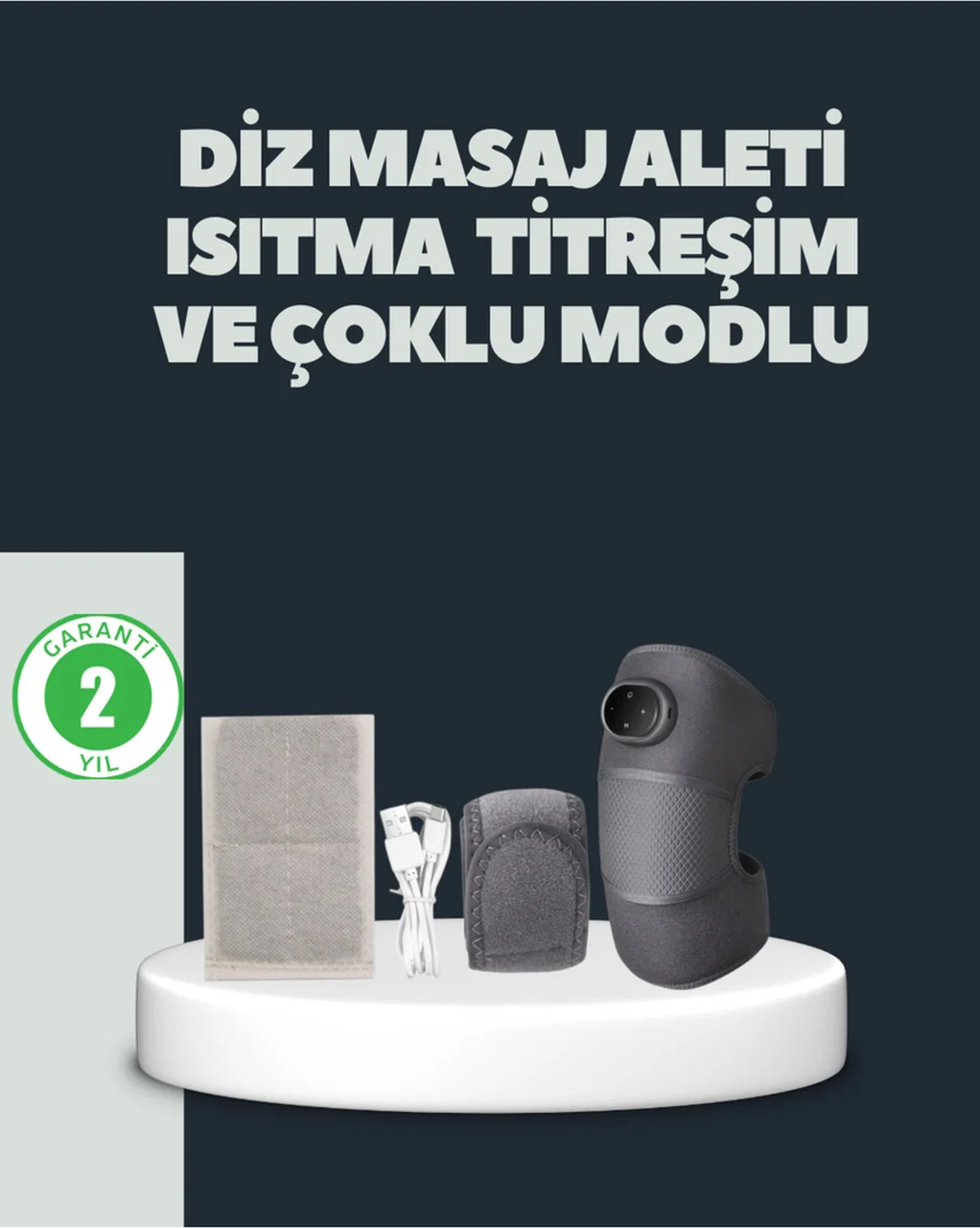 Isıtmalı Titreşimli Diz Masaj Cihazı 3d Rezonans Teknolojili Diğe