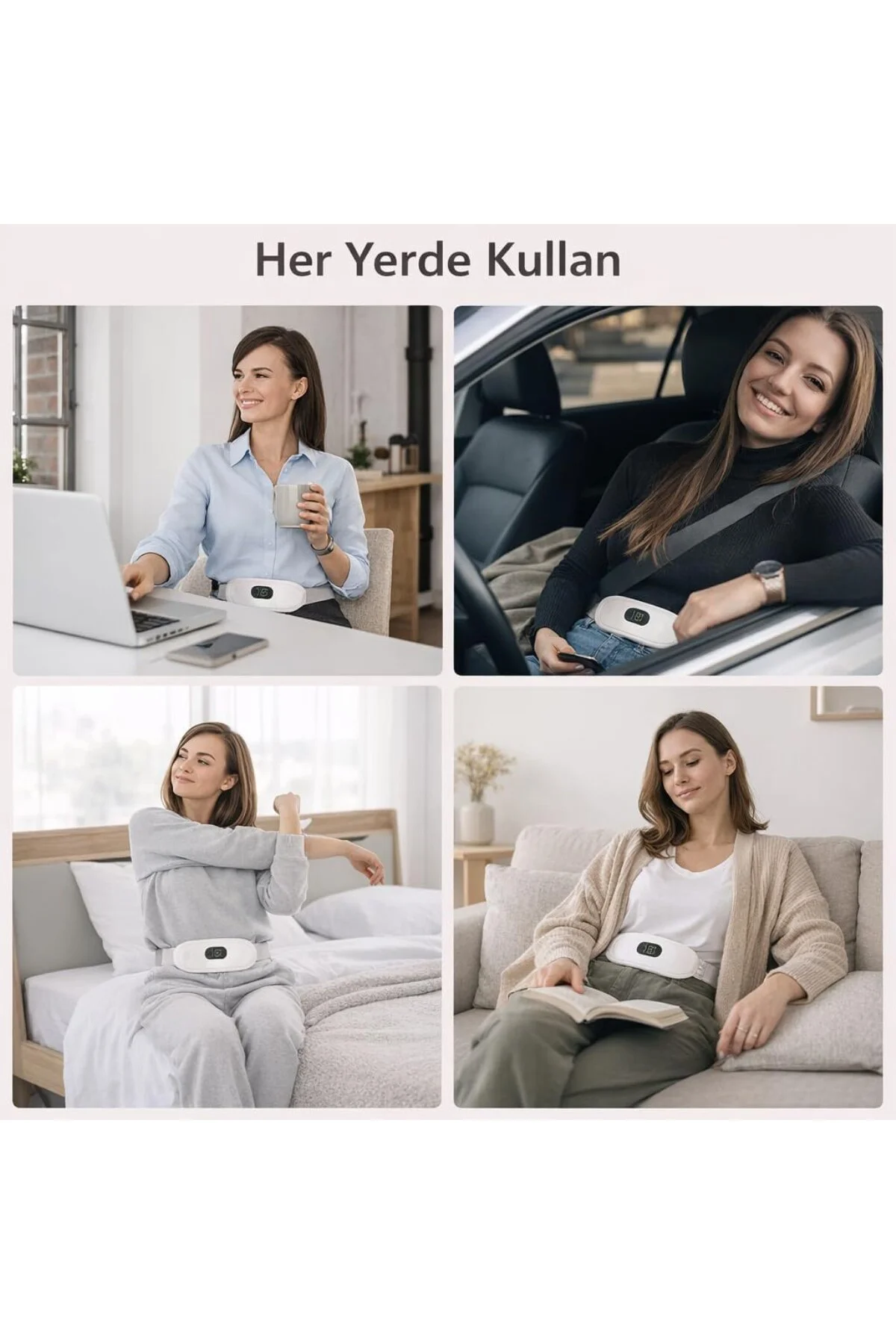 Isıtmalı Titreşimli Şarjlı Masaj Kemeri - Regl Kemeri - Bel Ve Ka