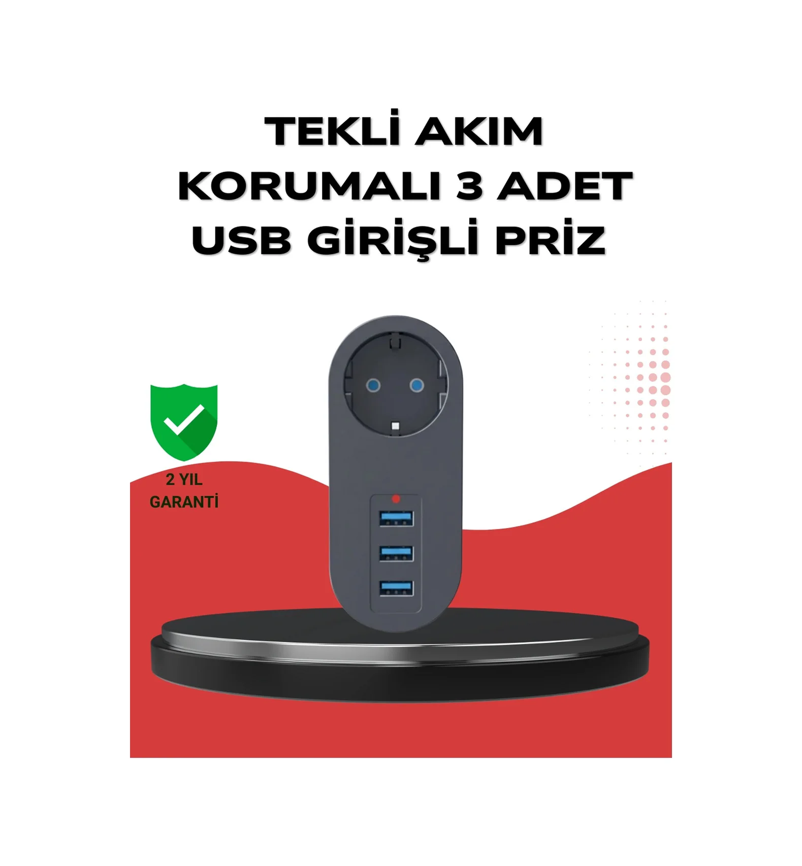Isıya Dayanıklı 3 Usb Portlu Güvenlikli Priz Akıllı Enerji Yönetimi Diğer