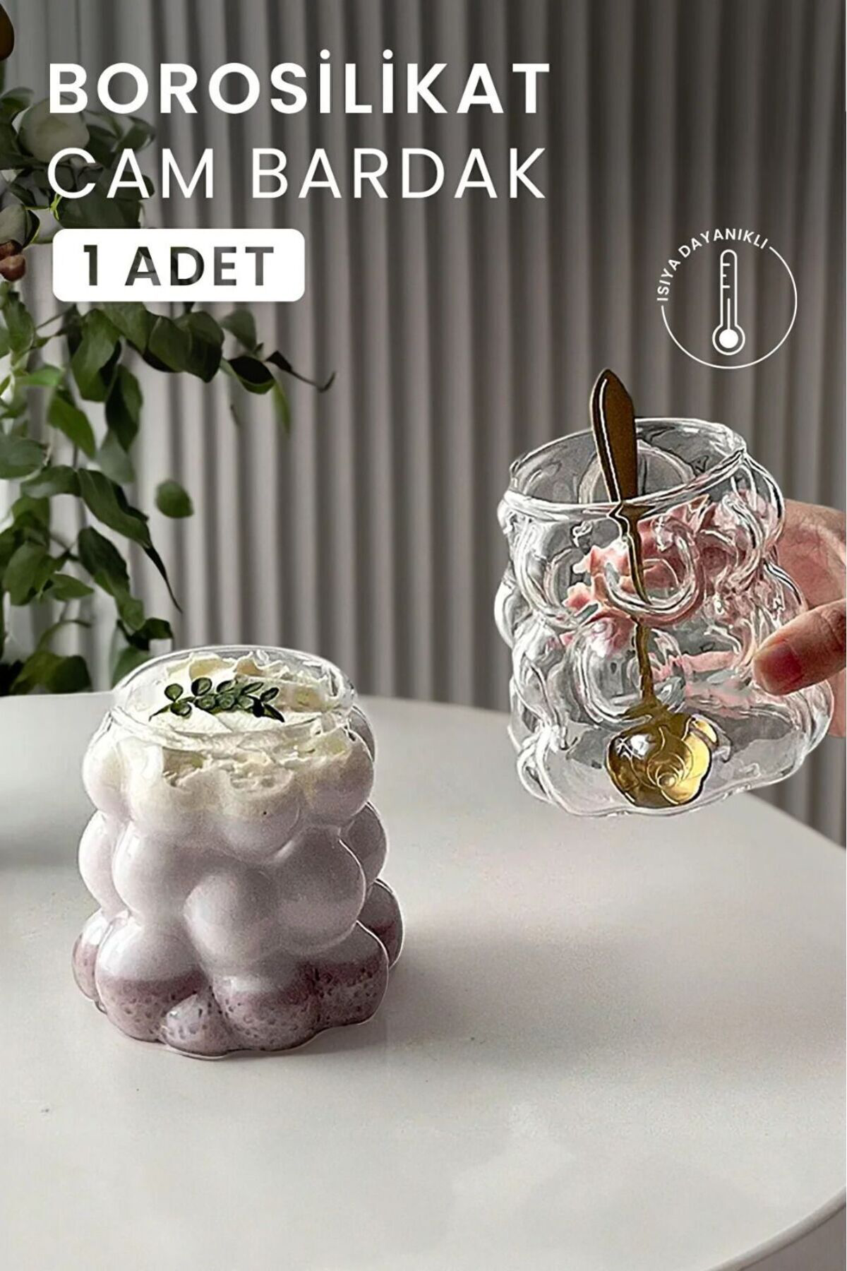 Dmr İsıya Dayanıklı Borosilikat Boncuk Şekilli Bardak | Kahve Ve Sunu