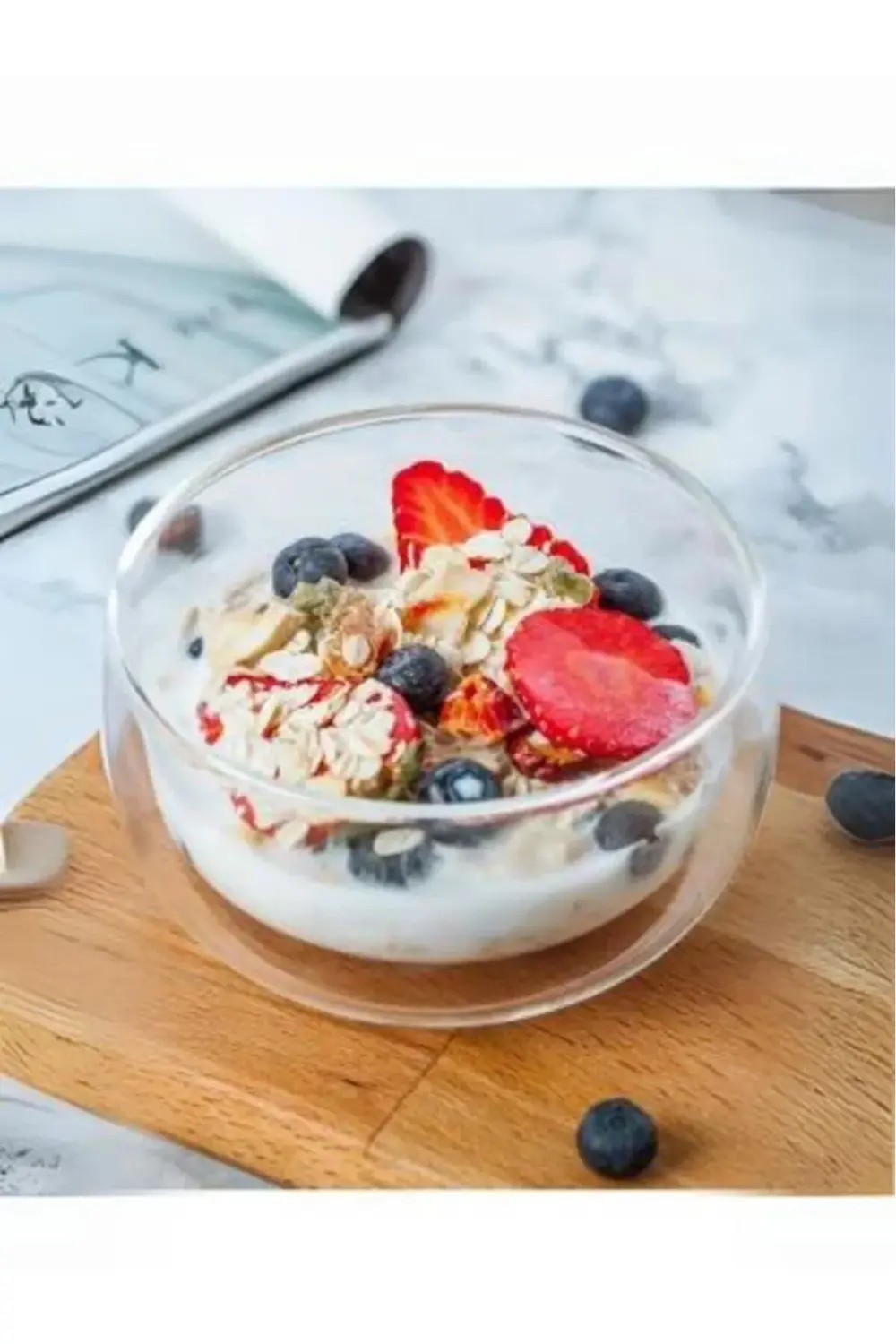 Isıya Dayanıklı Borosilikat Çift Cidarlı Sunum Kasesi (450 ML)