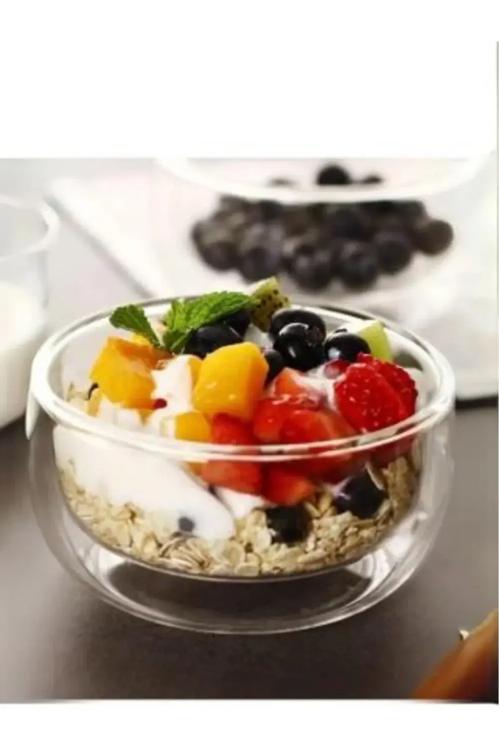 Isıya Dayanıklı Borosilikat Çift Cidarlı Sunum Kasesi (450 ML)