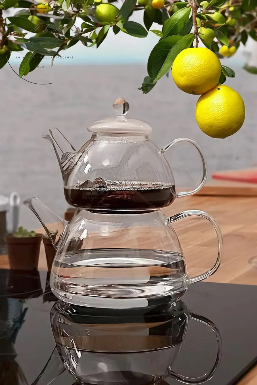 Isıya Dayanıklı Borosilikat Lüks Cam Çaydanlık Demlik Set