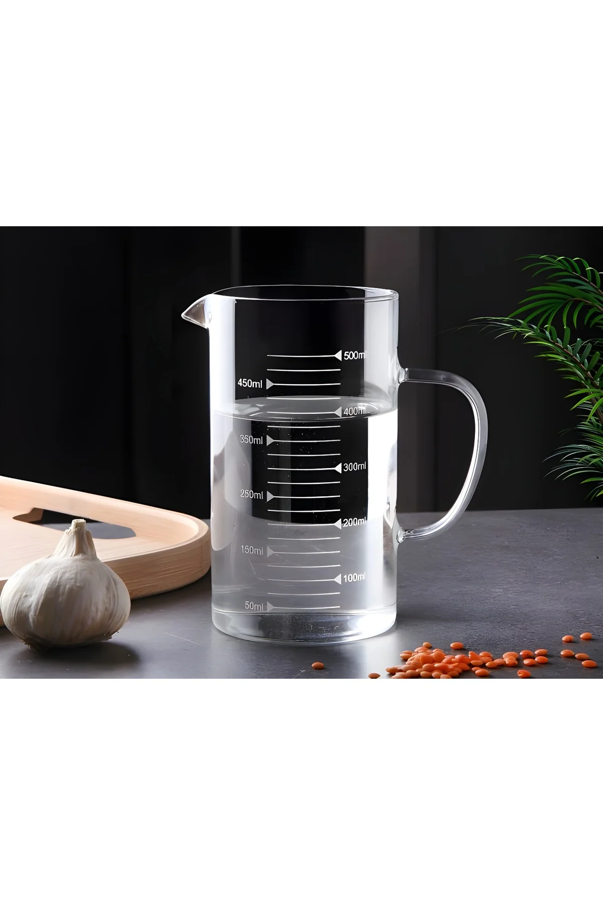 Isıya Dayanıklı Cam 500 Ml Ölçü Kabı Isıya Dayanıklı Cam 500 Ml Ölçü Kabı