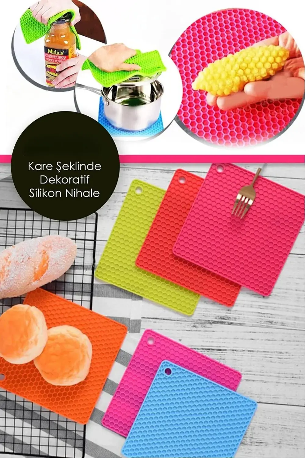 Isıya Dayanıklı Silikon Kare Nihale Ve Kalburabastı Kalıbı Tepsi