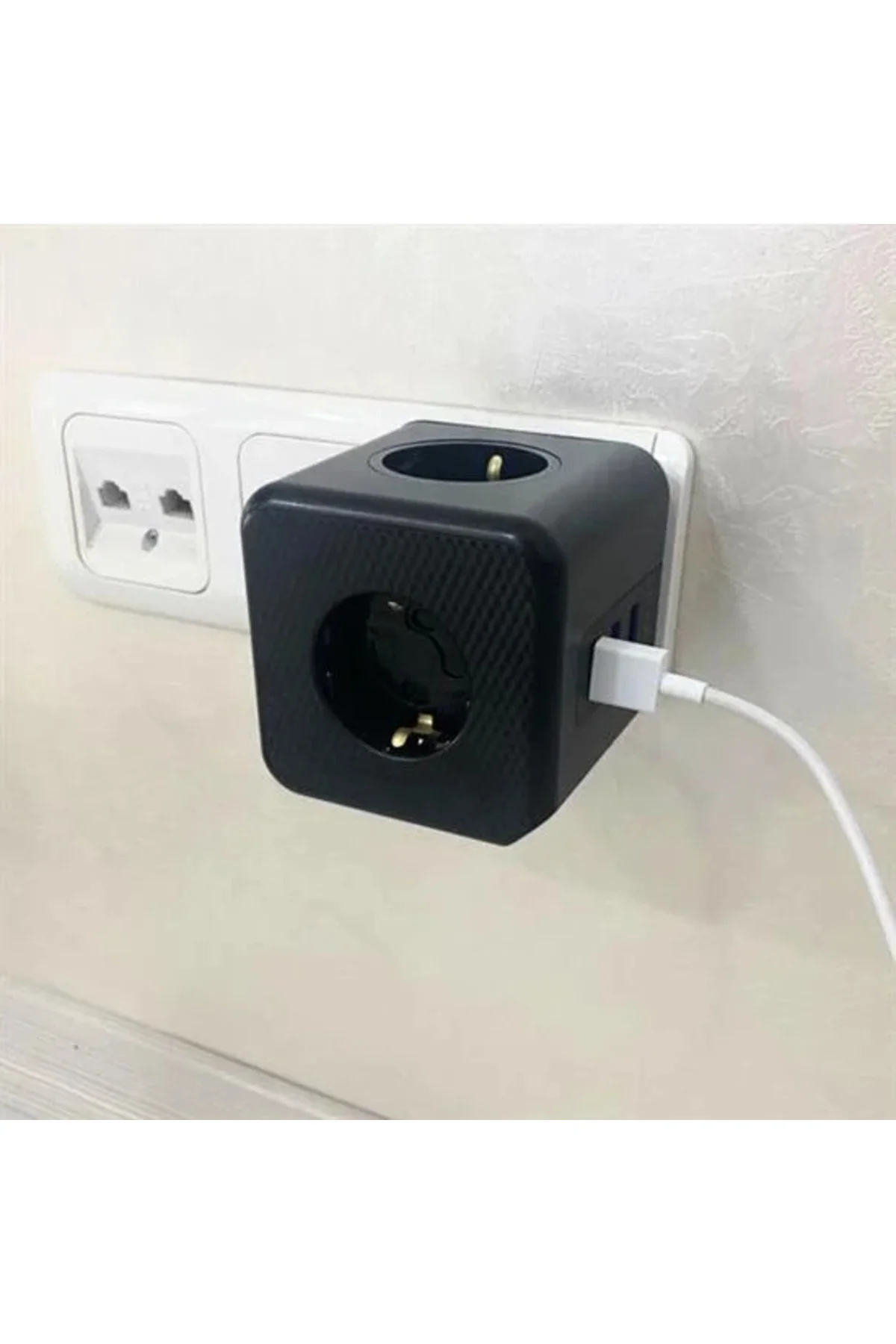 Isıya Dayanıklı Termal Akım Korumalı ve Çocuk Korumalı 3 Priz Girişli 3 USB Girişli Küp Priz Isıya Dayanıklı Termal Akım Korumalı ve Çocuk Korumalı 3 Priz Girişli 3 USB Girişli Küp Priz