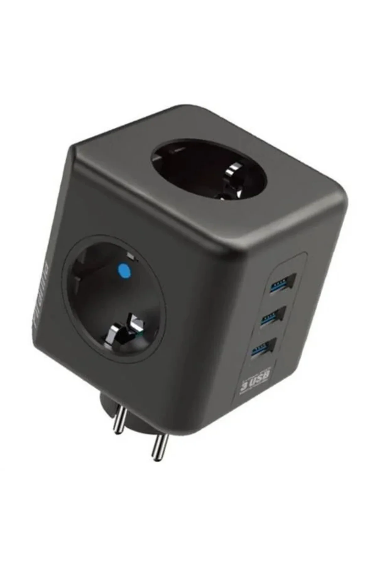 Isıya Dayanıklı Termal Akım Korumalı ve Çocuk Korumalı 3 Priz Girişli 3 USB Girişli Küp Priz Isıya Dayanıklı Termal Akım Korumalı ve Çocuk Korumalı 3 Priz Girişli 3 USB Girişli Küp Priz