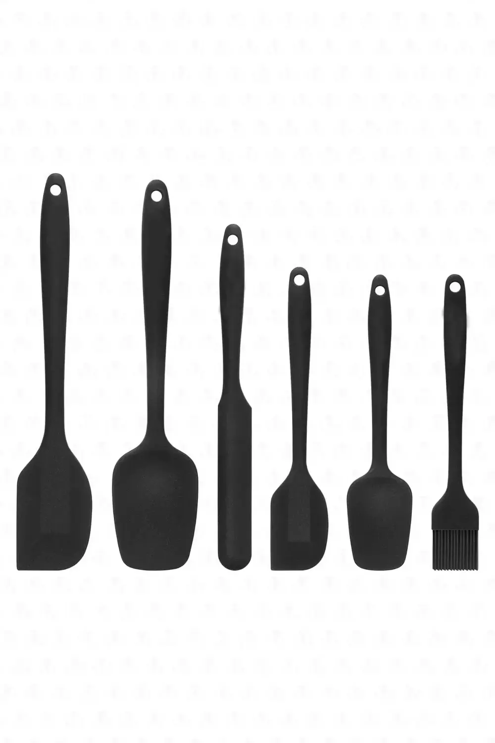 Isıya Dayanıklı Yanmaz Yapışmaz Silikon Spatula Seti 6 Parça Siya