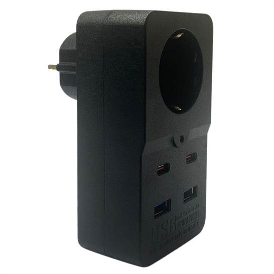 Isıya Dayanıklı Termal Akım Korumalı 1 Priz Girişli 2 USB Girişli