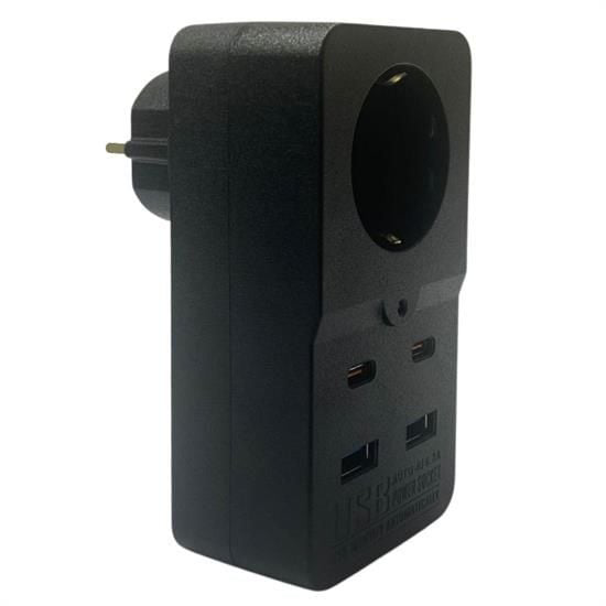 Isıya Dayanıklı Termal Akım Korumalı 1 Priz Girişli 2 USB Girişli