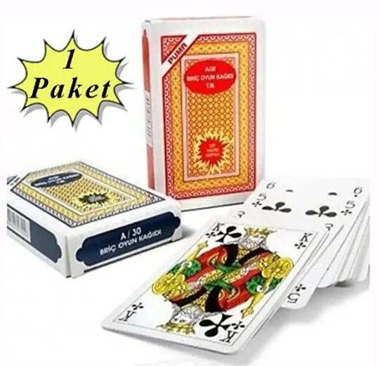 İskambil Pişti Oyun Kağıdı Briç Batak 52 Oyun Kağıdı - 1 Paket