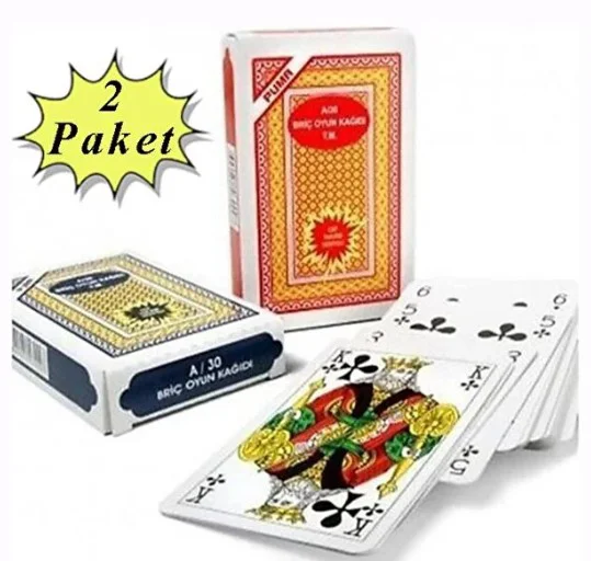 İskambil Pişti Oyun Kağıdı Briç Batak 52 Oyun Kağıdı - 2 Paket