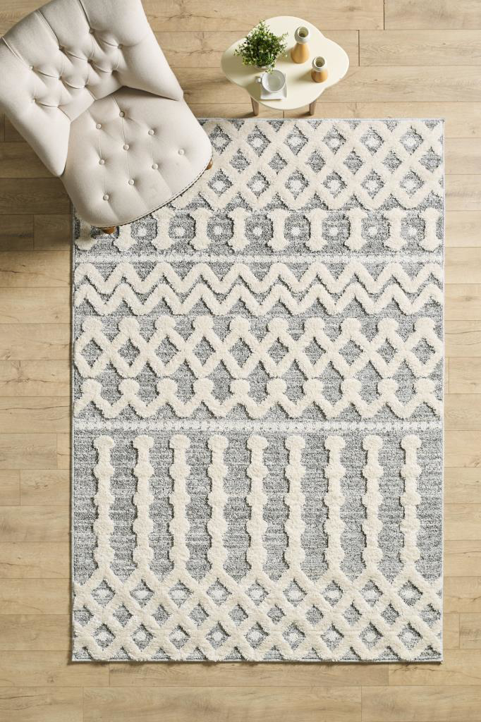 İskandinav Halı Krem Gri Halı Yumuşak Bukleli Jut Halı Salon Kori