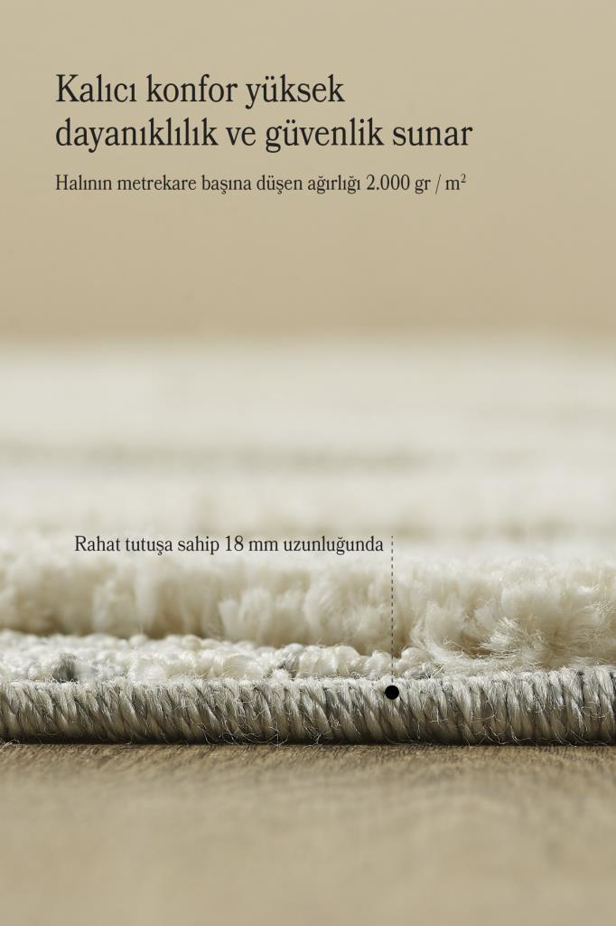 İskandinav Halı Gri Krem Halı Yumuşak Bukleli Bohem Jut Halı Salo