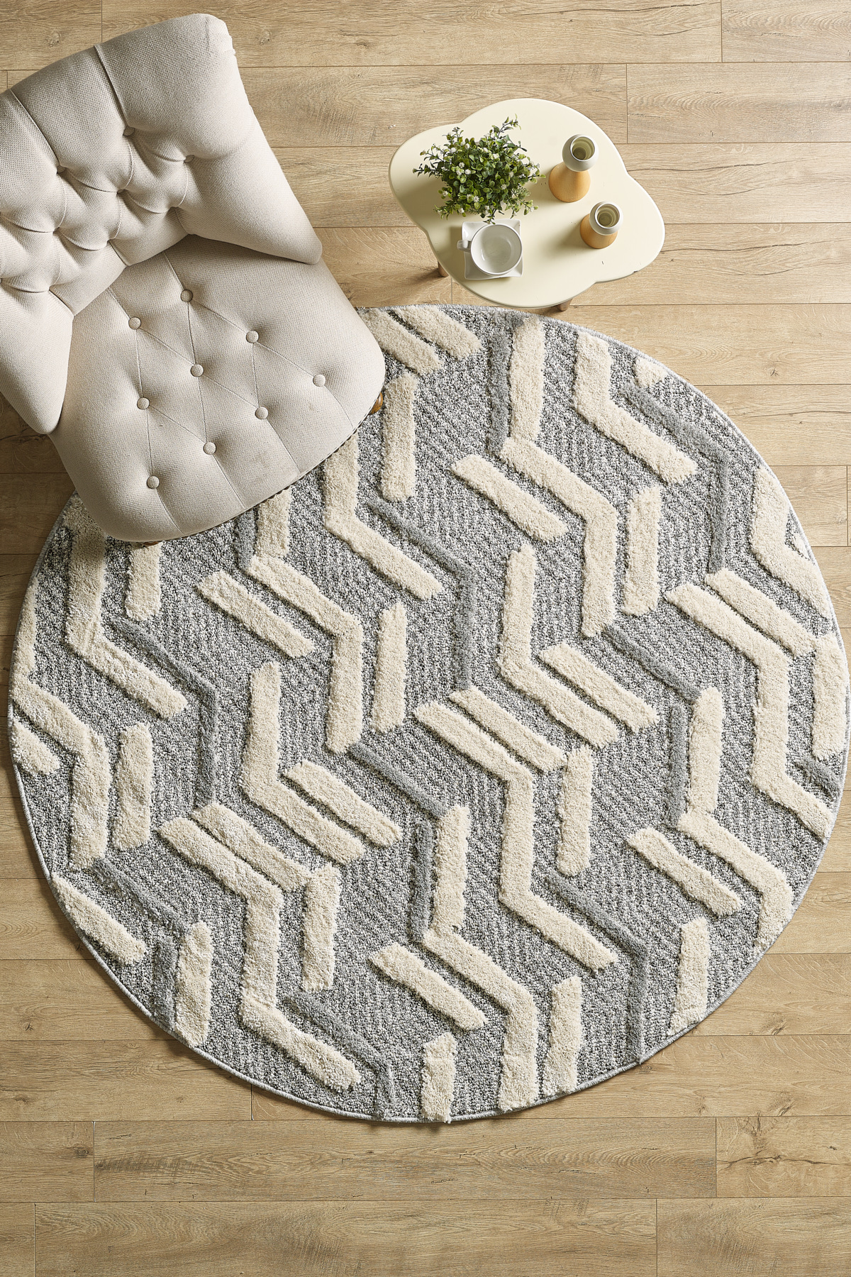 Anaska Home İskandinav Halı Gri Halı Jüt Tabanlı Salon Oturma Odası Halısı Yu