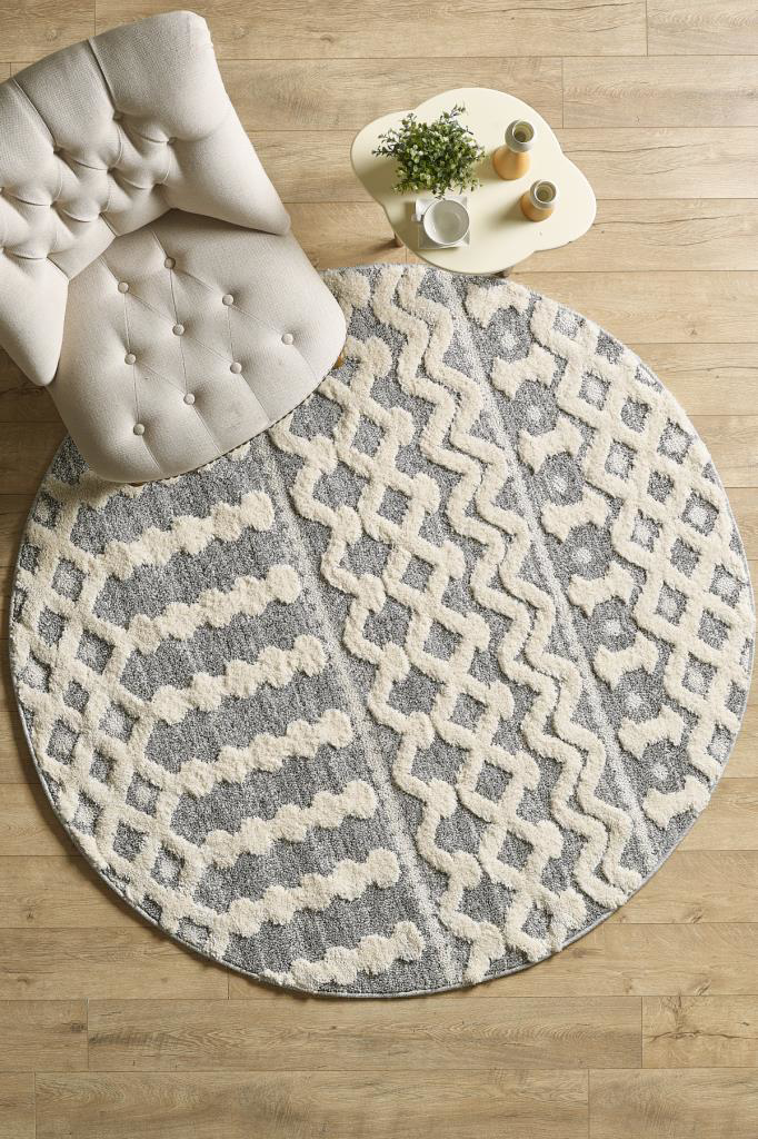 İskandinav Halı Krem Gri Halı Yumuşak Bukleli Jut Halı Salon Kori