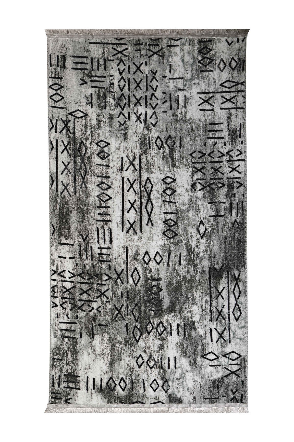 İSKANDİNAV Saçaklı Halı Açık GRİ Silinebilir 120x150