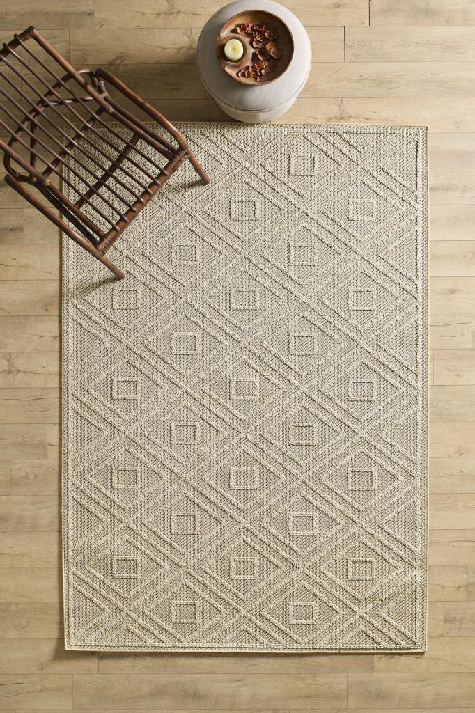 Red Hali İskandinav Tasarim Geometrik Desenli Bej Hali Salon Halisi Mutfak