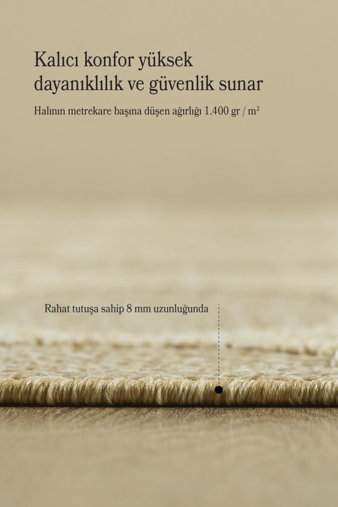 İskandinav Tasarım Motifli Bej Halı Salon Halısı, Mutfak Halısı, 