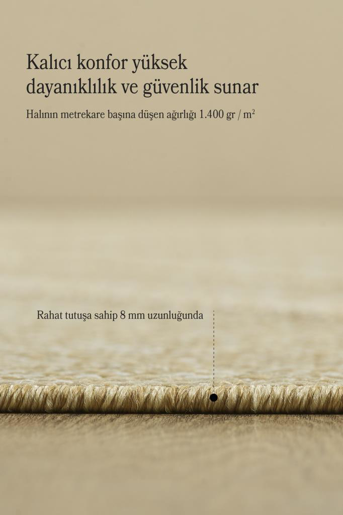 İskandinav Tasarım ZigZag Desenli Bej Halı Salon Halısı Mutfak Ha