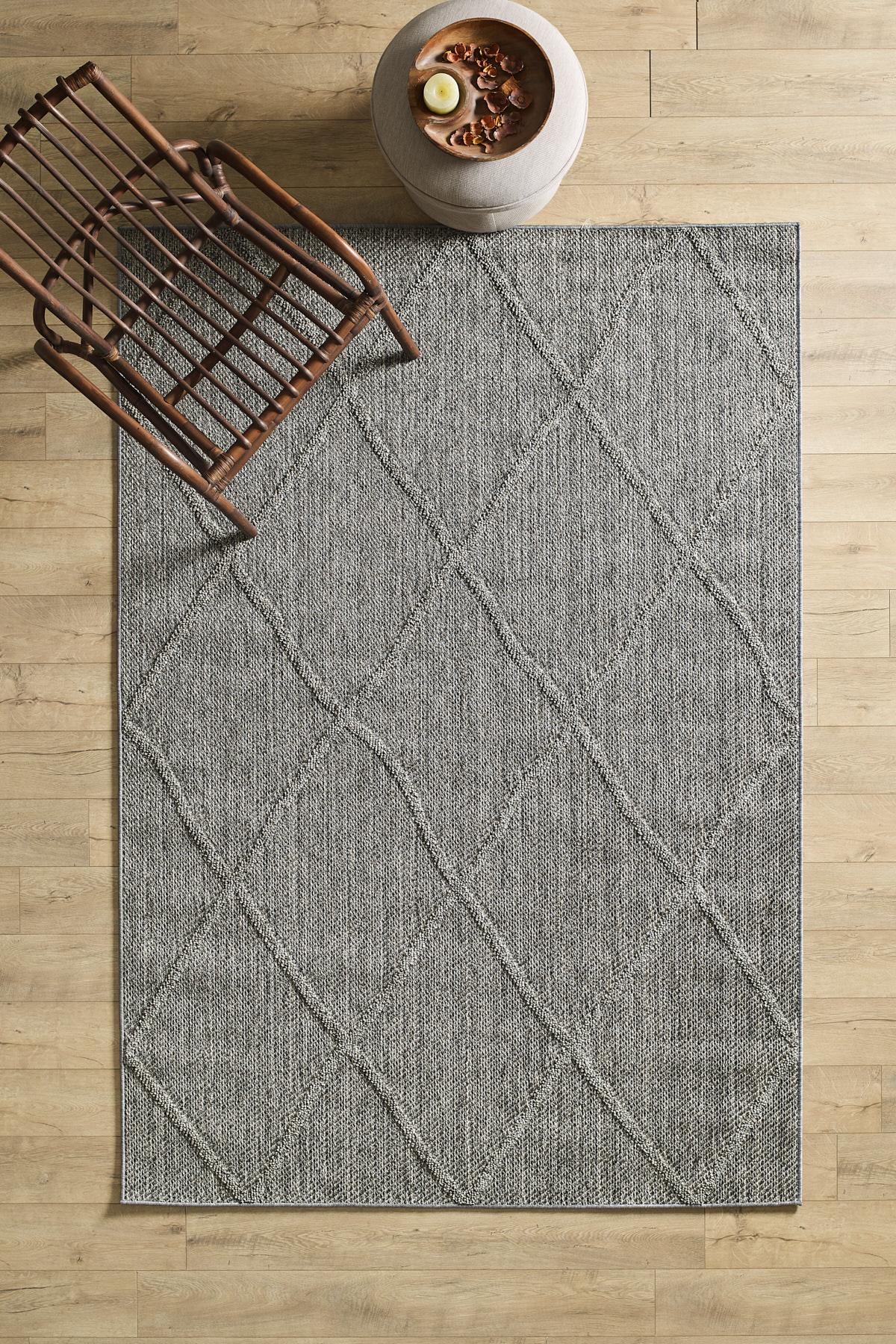 Anaska Home İskandinav Tasarım Gri Elit Bukleli Sisal Halı Salon Oturma Odası