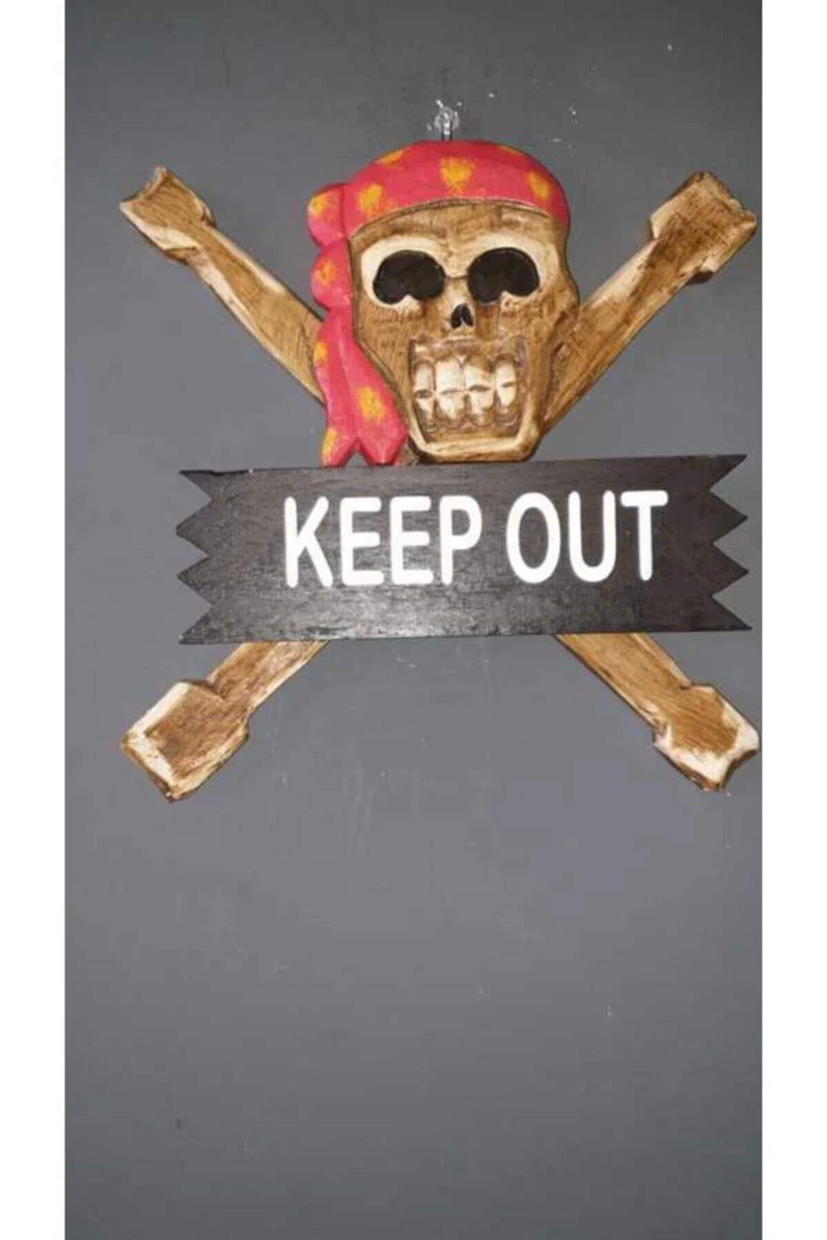 Iskelet Kurukafa Duvar Dekoru Keep Out