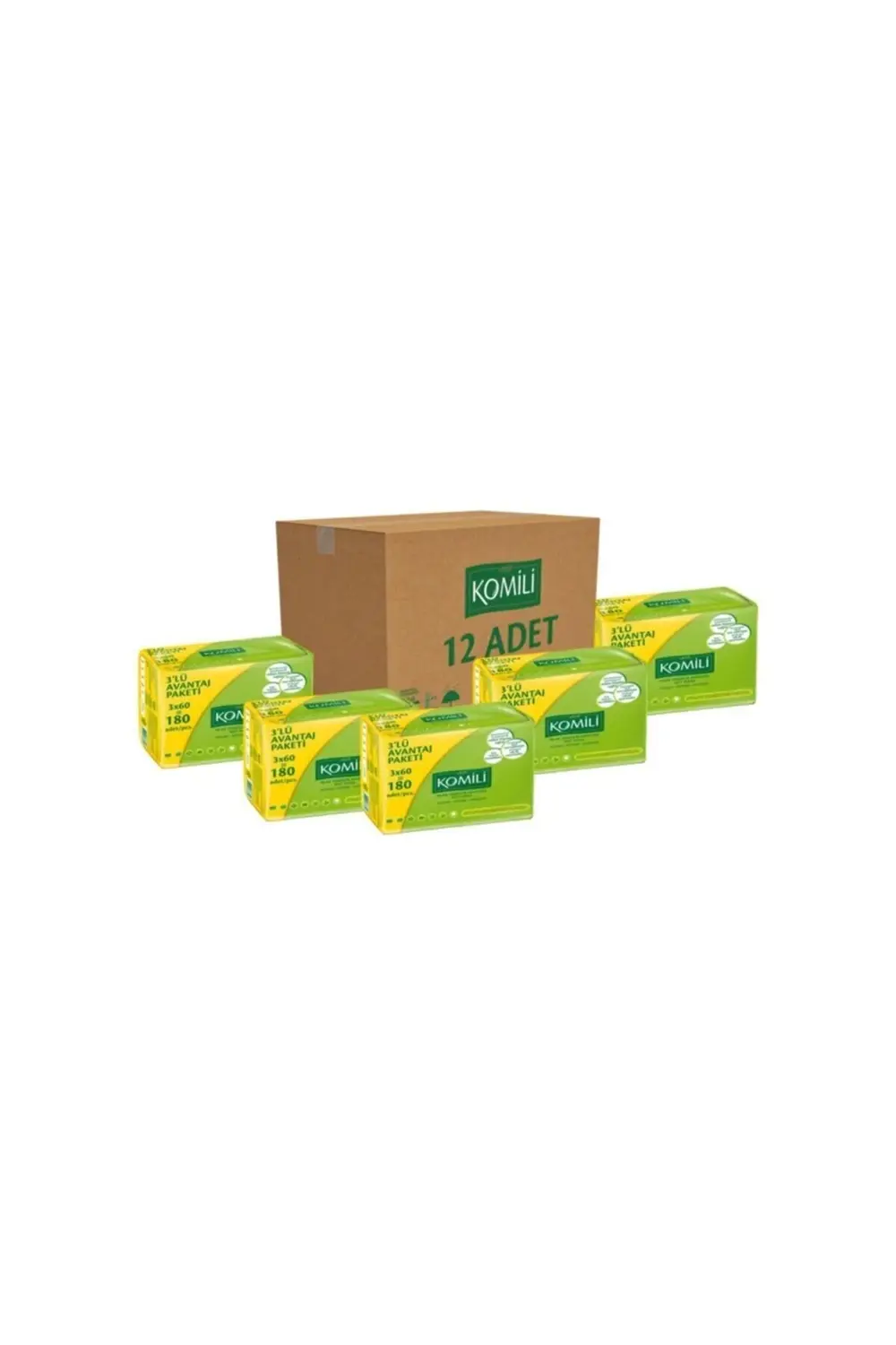 Islak Havlu 3 X 60'lı 12 Adet 2160 Yaprak