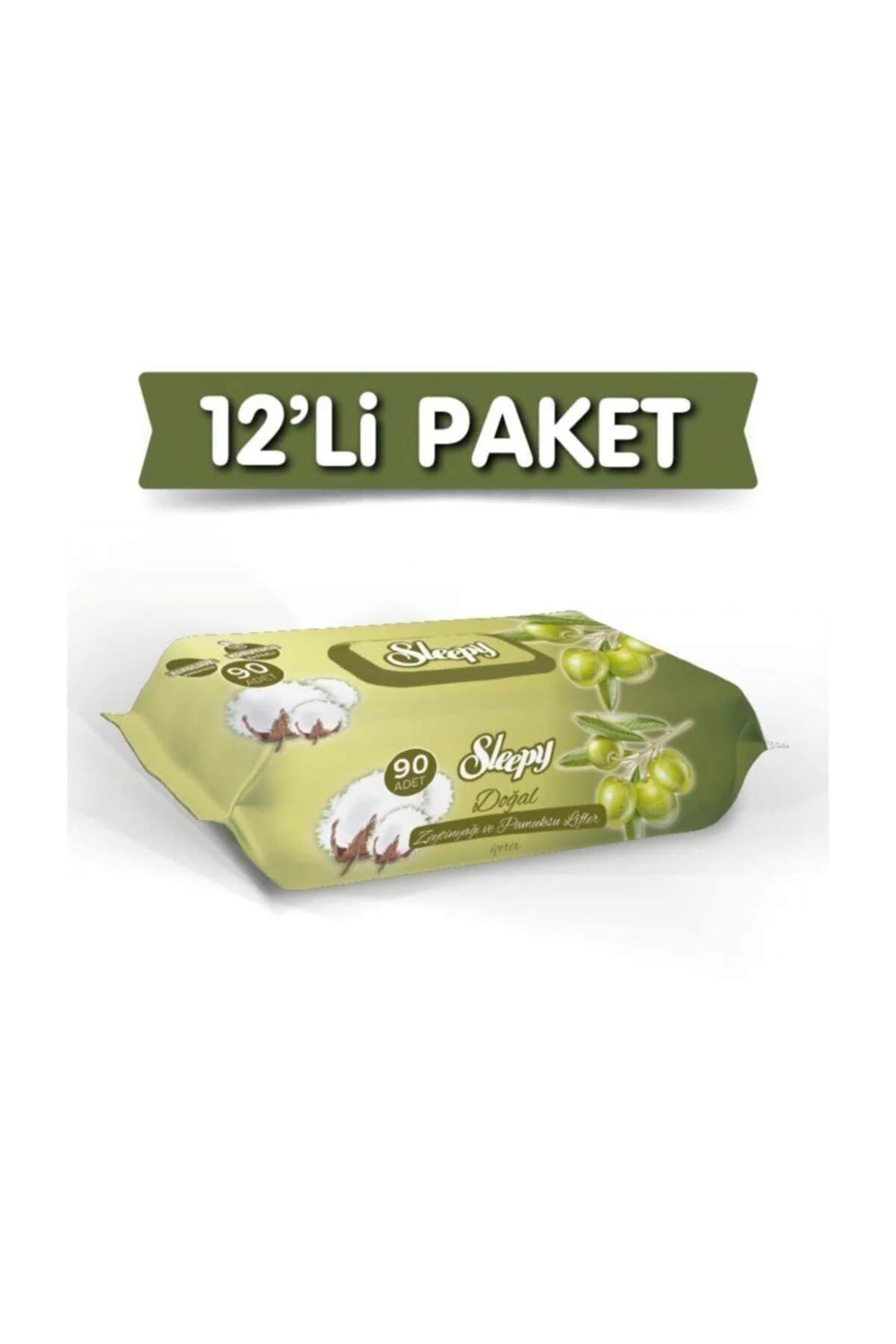 Islak Havlu Zeytinyağı-pamuksu Lifler 90 Lı X 12 Adet (1080 Yapra