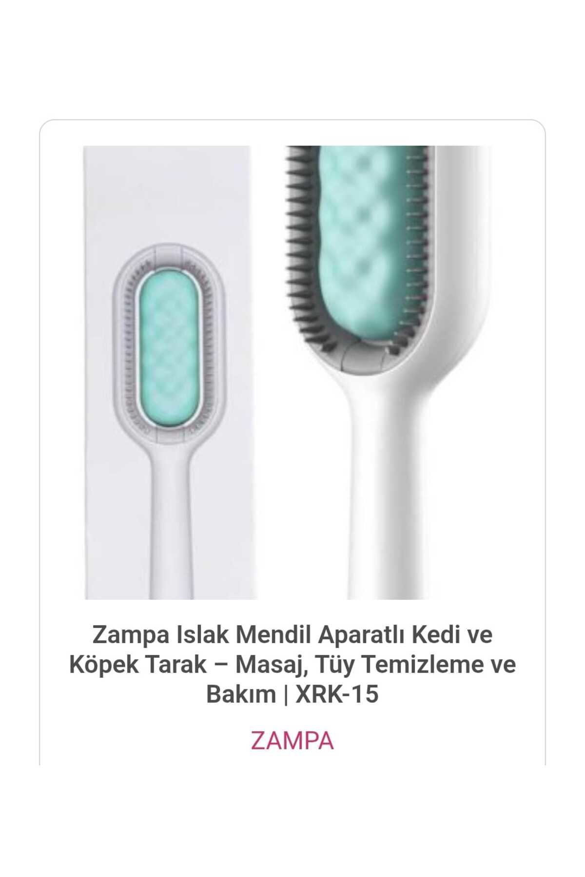 Zampa İslak Mendil Aparatlı Kedi Ve Köpek Tarak - Masaj, Tüy Temizleme Zampa İslak Mendil Aparatlı Kedi Ve Köpek Tarak - Masaj, Tüy Temizleme