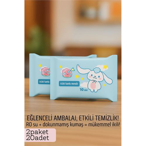 Islak Mendil -RO Saf Su & Dokunmamış Kumaşlı, 20 Yaprak Temizlik Islak Mendil -RO Saf Su & Dokunmamış Kumaşlı, 20 Yaprak Temizlik