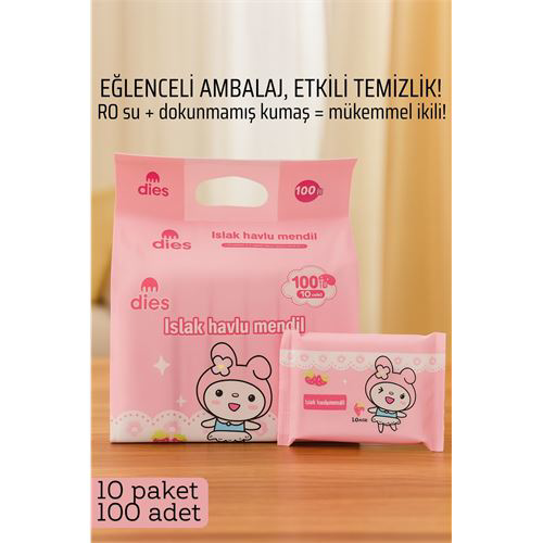Islak Mendil -RO Saf Su & Dokunmamış Kumaşlı, 100 Yaprak Temizlik Islak Mendil -RO Saf Su & Dokunmamış Kumaşlı, 100 Yaprak Temizlik