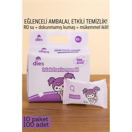 Islak Mendil -RO Saf Su & Dokunmamış Kumaşlı, 100 Yaprak Temizlik