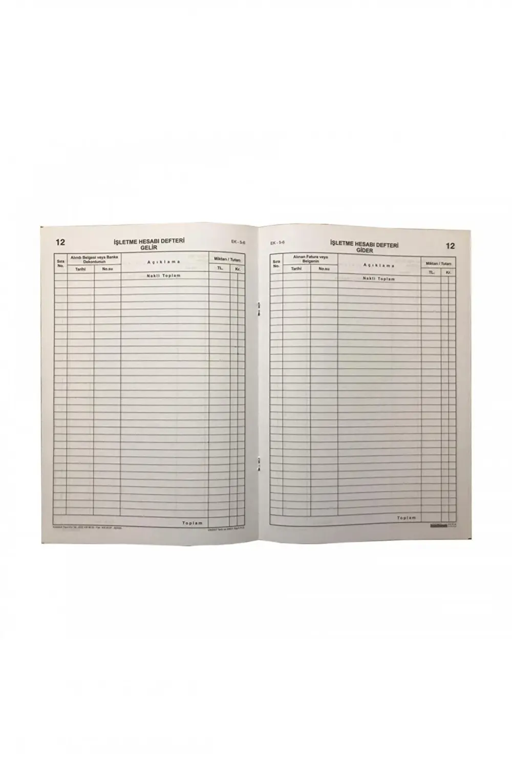 İşletme Hesabı Gelir-gider Defteri Karton Kapak