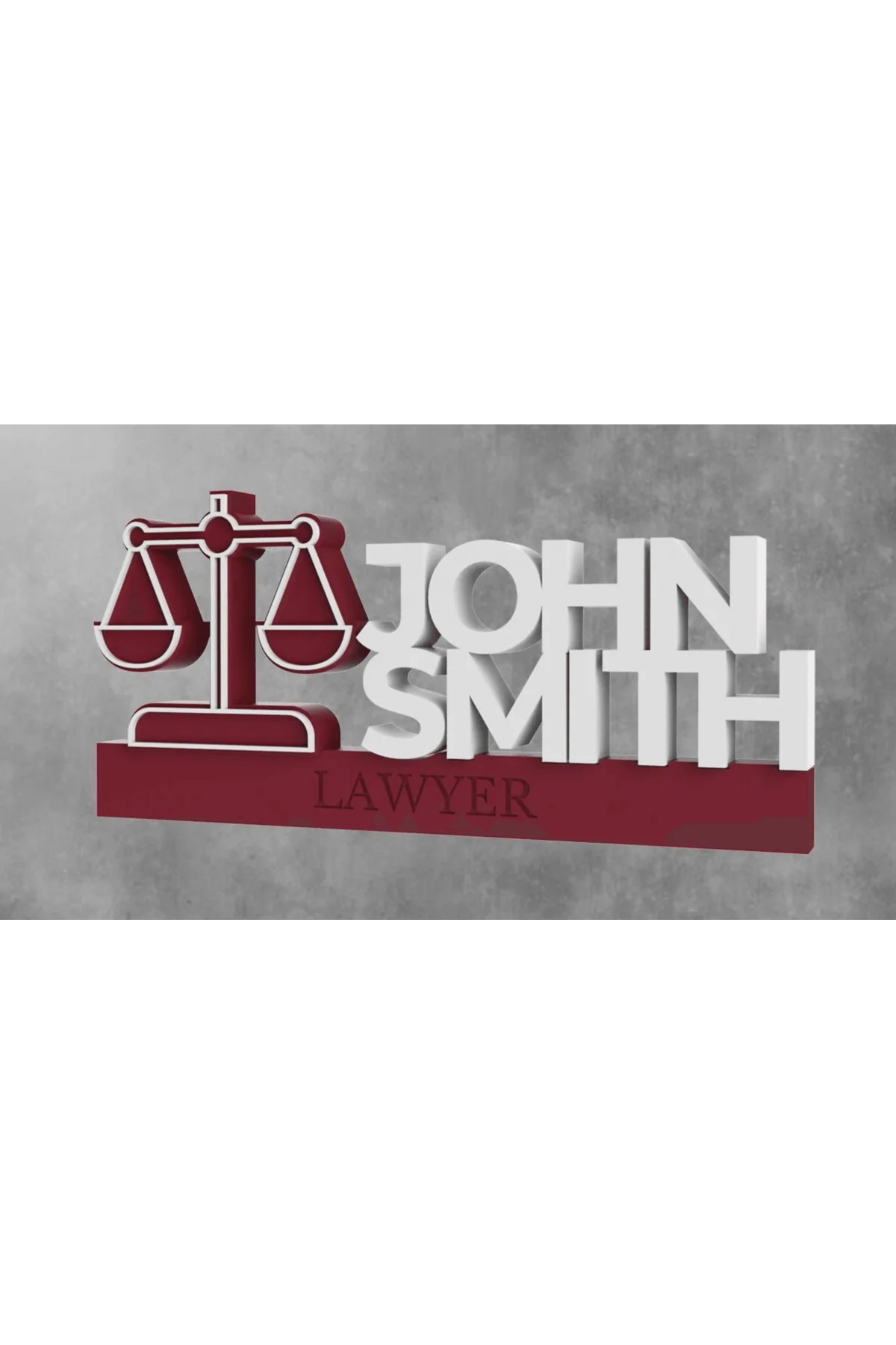 İsme Özel 3 Boyutlu Avukat Masa İsimliği Avukat 3D Masaüstü İsimlik Ofis Masaüstü İsimliği