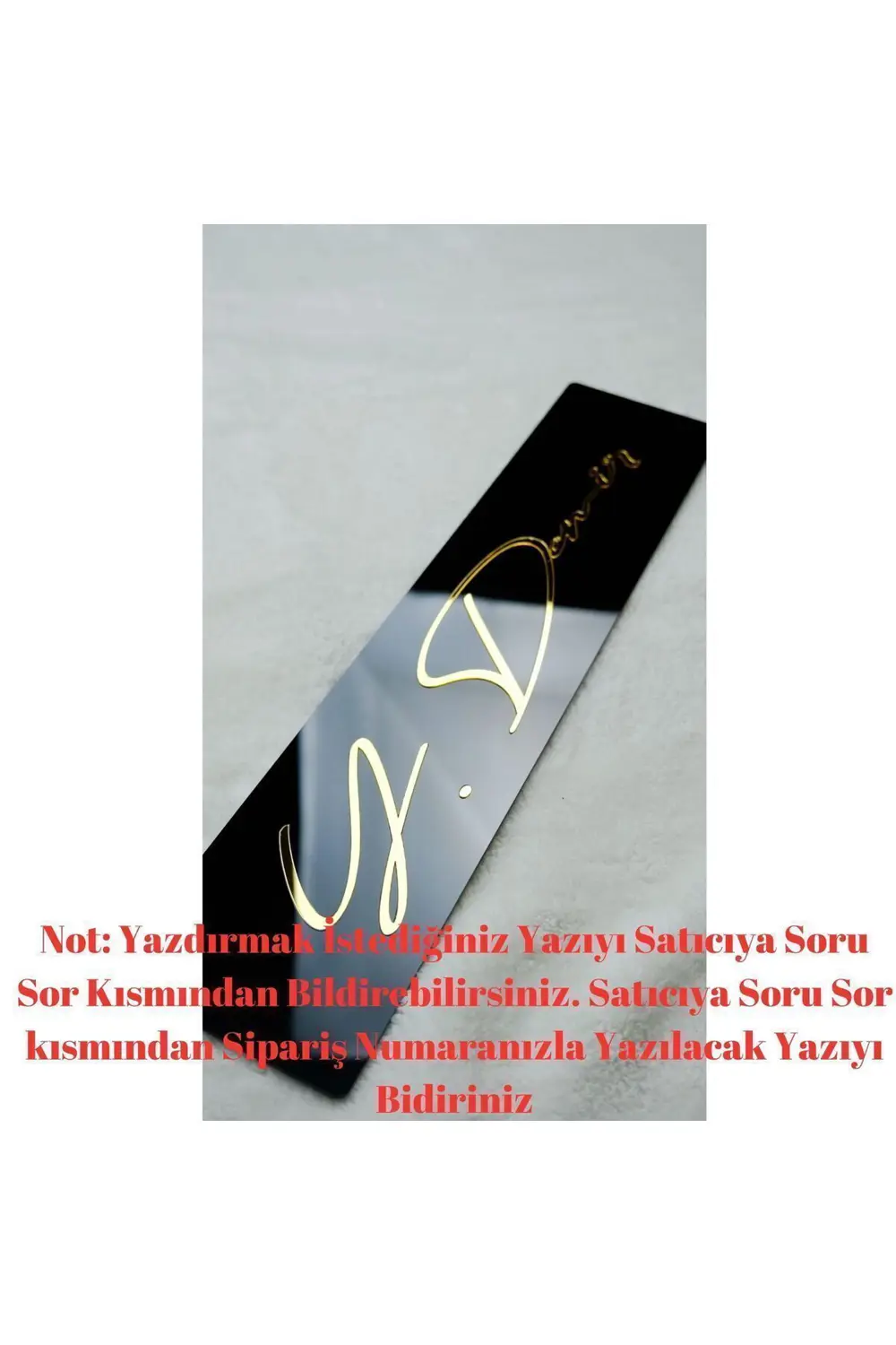 Isme Özel Dekor Pleksi Plaka Piano Black-gold-silver Imza Model