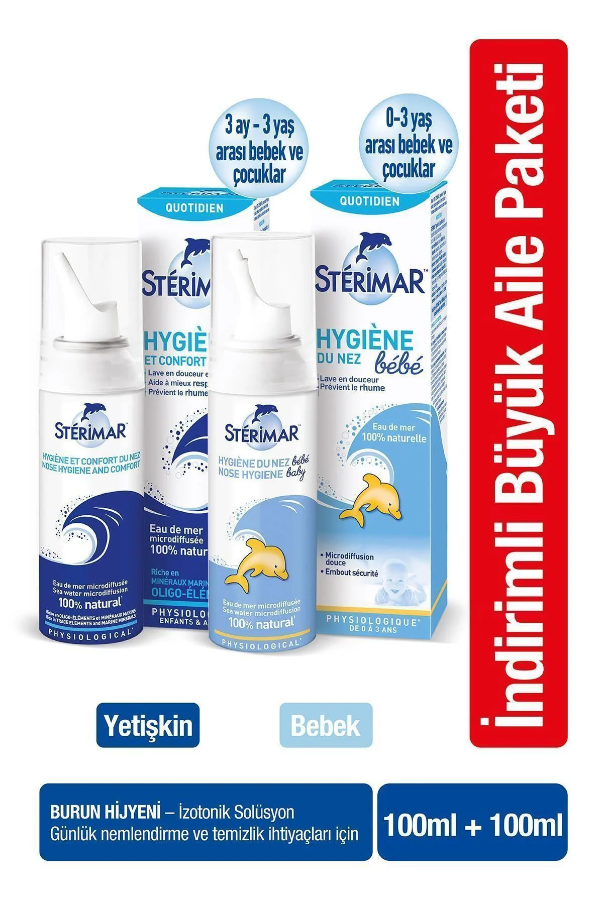 Isotonic Yetişkin Burun Spreyi 100ml + Isotonic Baby Burun Spreyi 100ml