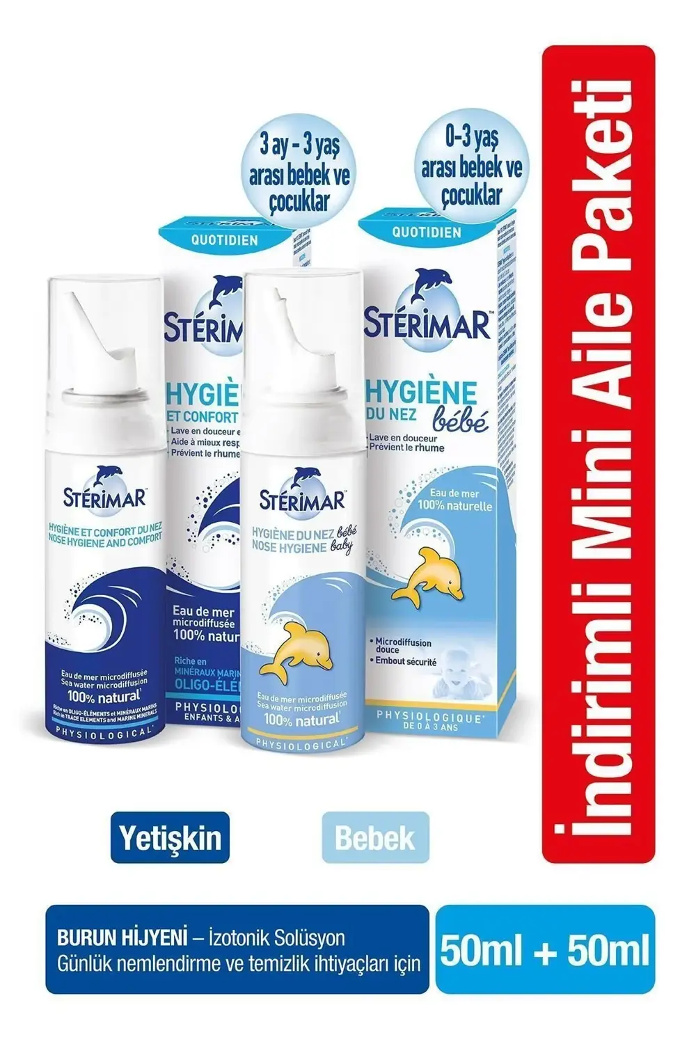 Isotonic Yetişkin Burun Spreyi 50ml + Isotonic Baby Burun Spreyi