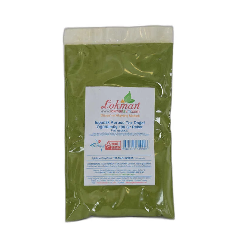 Ispanak Kurusu Toz - Doğal Öğütülmüş, Katkısız 100 Gr