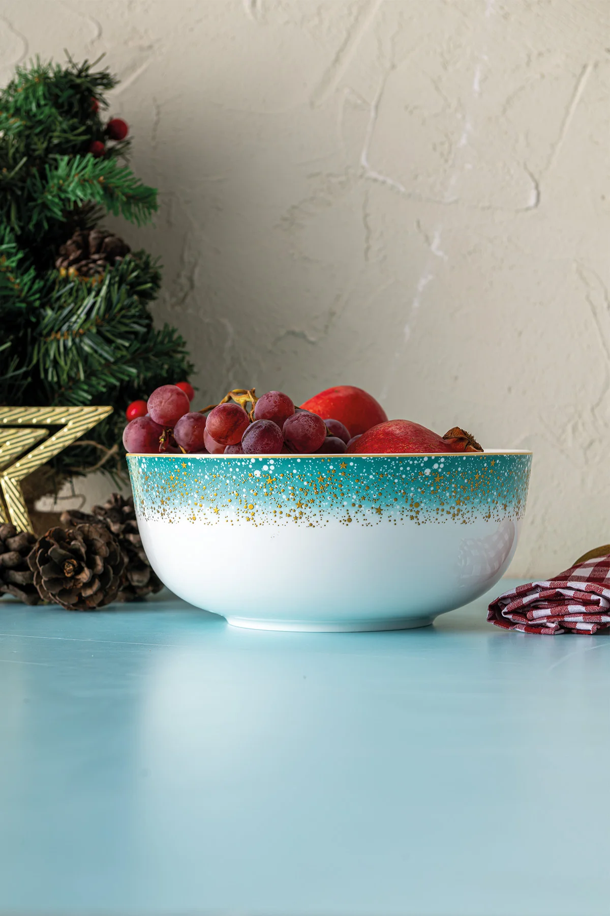 İstanbul Porselen Starlight Fine Bone New Year Yılbaşı Salata Kas