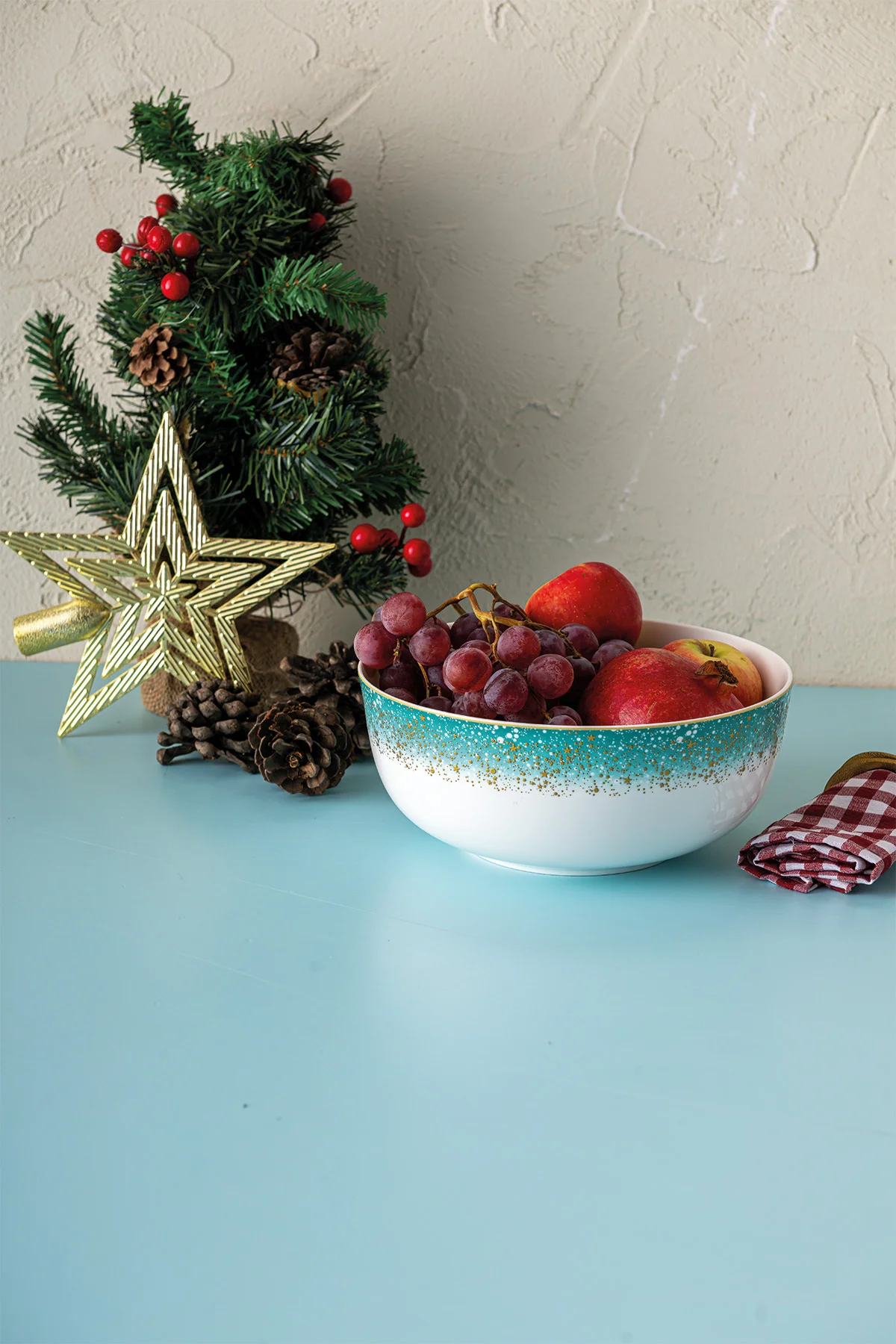 İstanbul Porselen Starlight Fine Bone New Year Yılbaşı Salata Kas