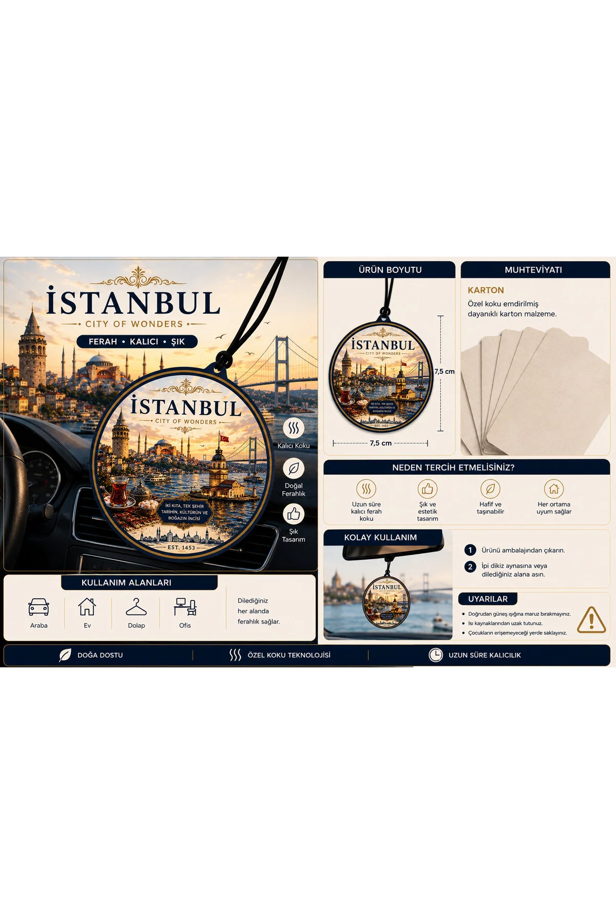 İstanbul Şehri Tasarımlı Oto Kokusu,Araba Kokusu,Oto Aksesuarı ve