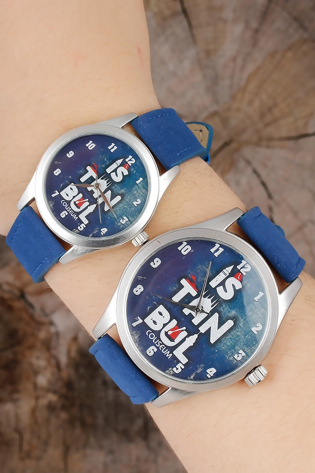 İstanbul Tasarım Lacivert Deri Kordonlu Sevgili Saatleri - TJ-SGK