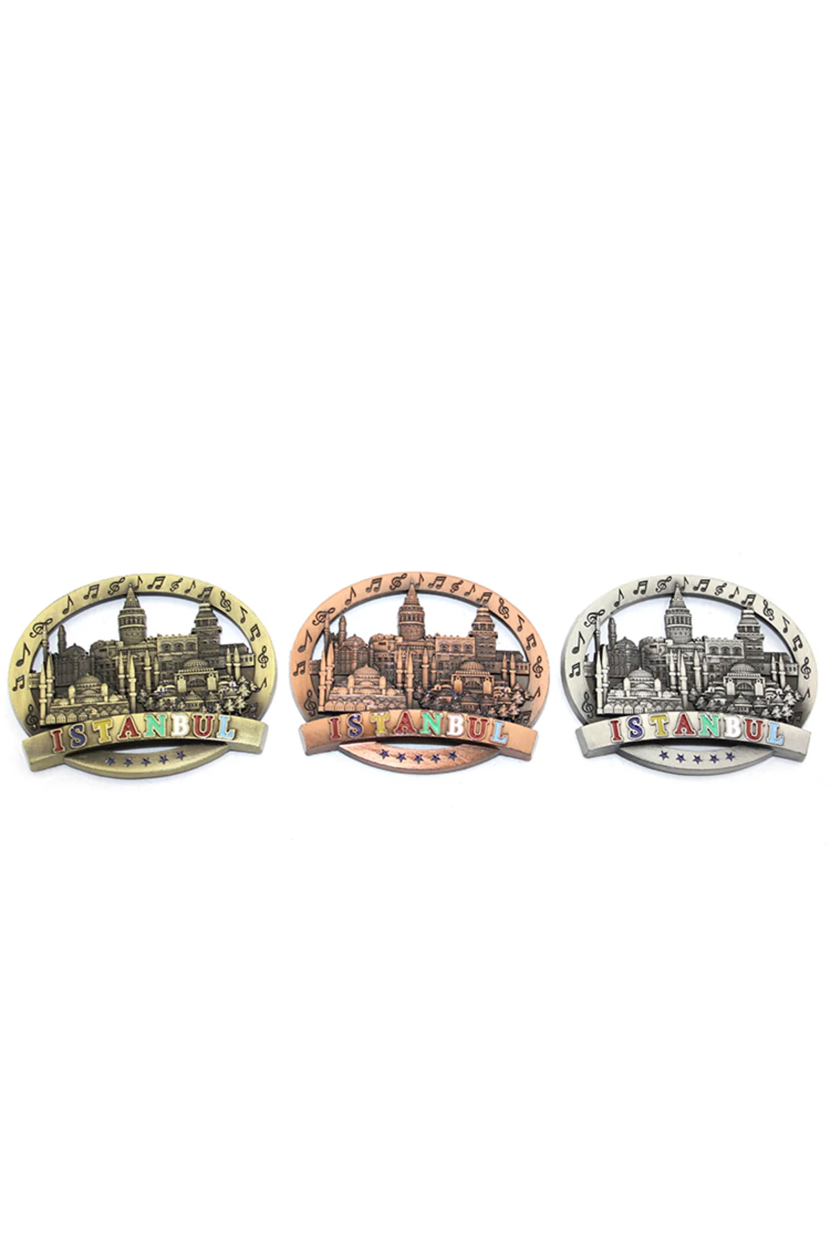 İstanbul Temalı Metal Magnet Yuvarlak Tasarım