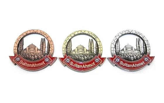 İstanbul Temalı Metal Magnet Sultanahmet Yuvarlak Tasarımlı