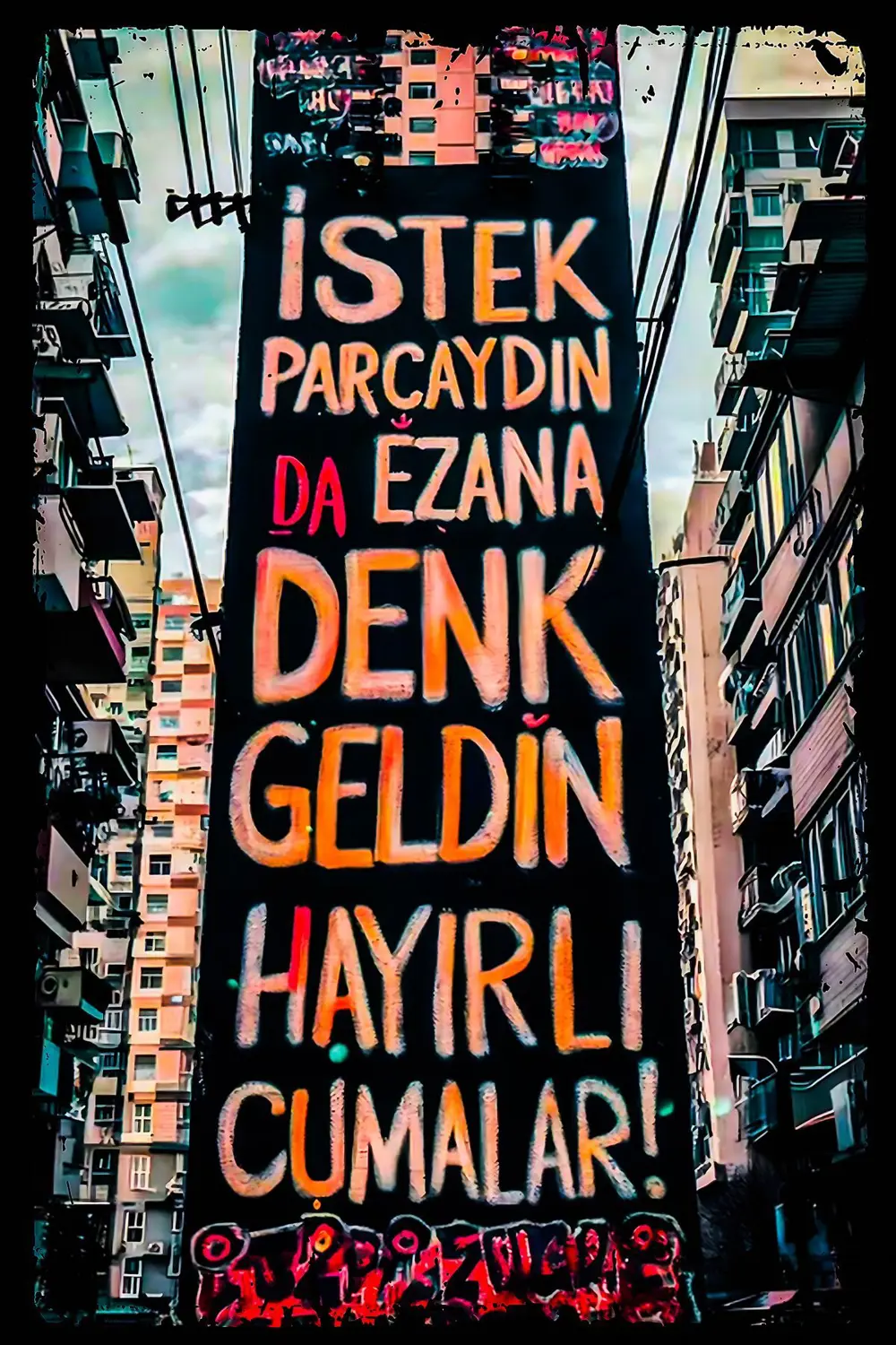 İstek Parçaydın Da Ezana Denk Geldin Retro Ahşap Poster (20x30)
