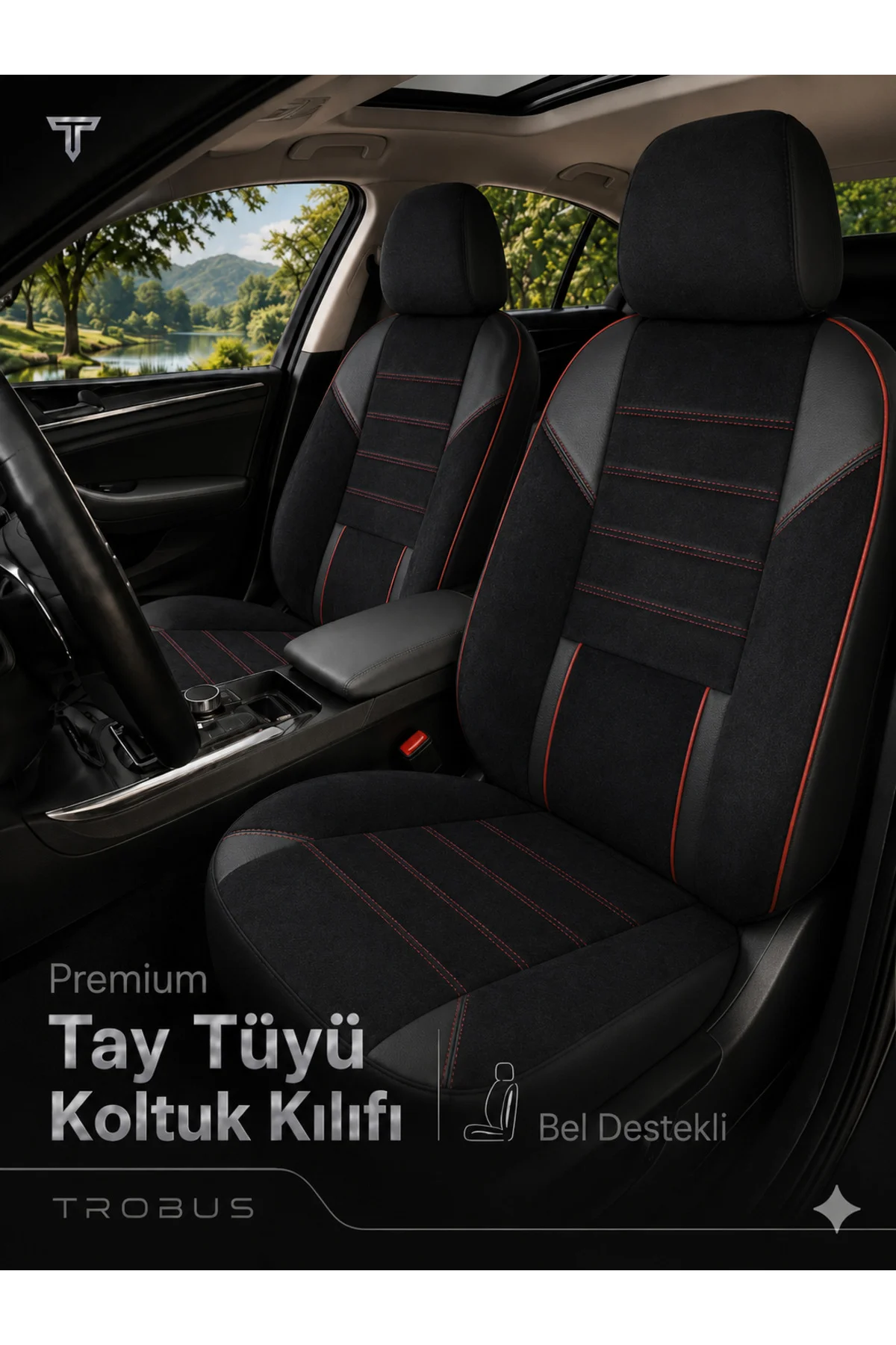 Isuzu D-Max 2002-2012 Uyumlu Nova Serisi Tay Tüyü Bel Destekli Siyah Kırmızı Premium Koltuk Kılıfı Fiyatı, Yorumları ve Özellikleri