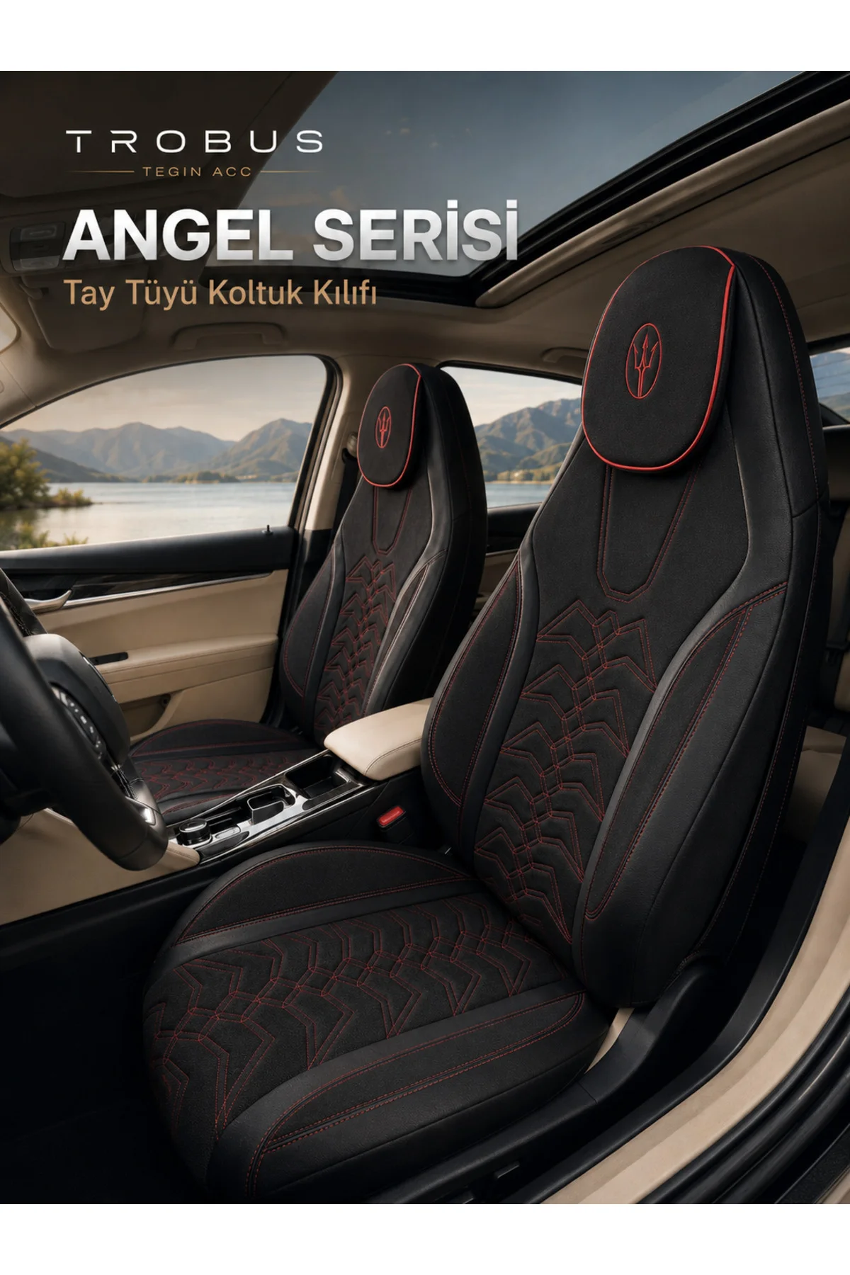 Isuzu D Max 2002-2012 Uyumlu Angel Serisi Tay Tüyü Koltuk Kılıfı Siyah Kırmızı Fiyatı, Yorumları ve Özellikleri
