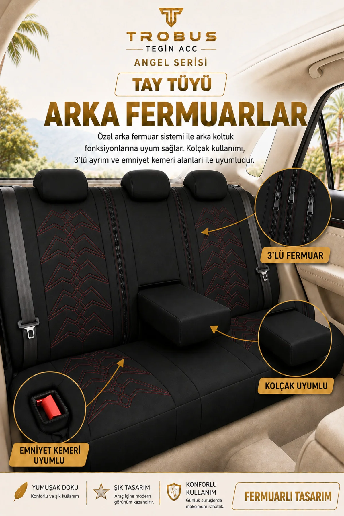 Isuzu D Max 2002-2012 Uyumlu Angel Serisi Tay Tüyü Koltuk Kılıfı Siyah Kırmızı Fiyatı, Yorumları ve Özellikleri