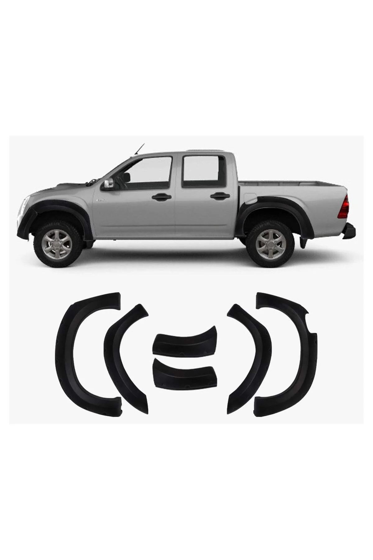 Isuzu D-Max 2012-2019 4x4 Uyumlu Çamurluk Dodik Seti 6 Parça ABS Mat Siyah Isuzu D-Max 2012-2019 4x4 Uyumlu Çamurluk Dodik Seti 6 Parça ABS Mat Siyah - Görsel 2